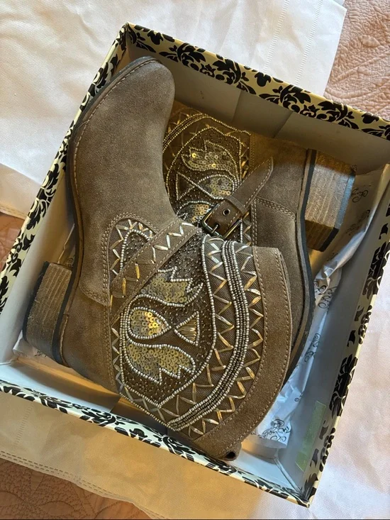 naughty monkey Brown Embellished Suede Ankle Bootie - Picture 5 of 6